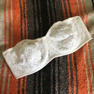 Wacoal Strapless Underwire White Lace Bra 36C NWOT